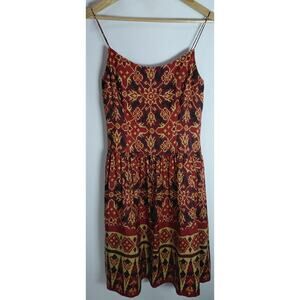 LAUREN RALPH LAUREN DRESS Silk Red Graphic Print Sleeveless Size 6